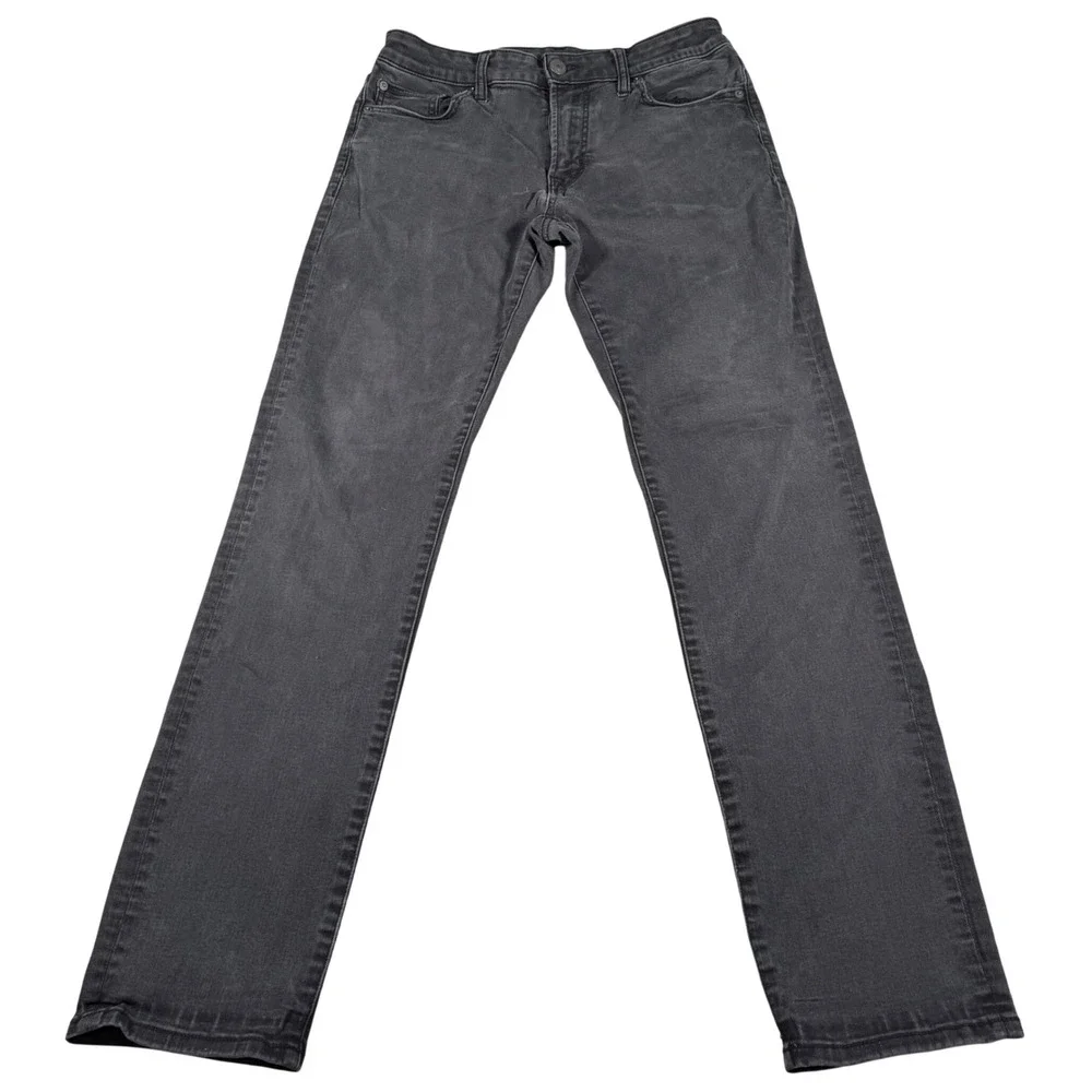 American Eagle Slim Straight Jeans Mens 30x32 (FITS 29x31) Gray Flex Denim